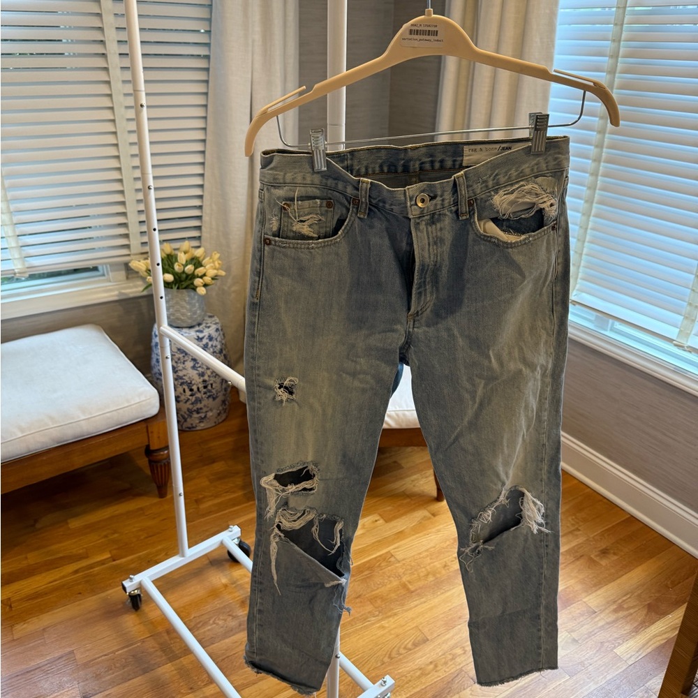 Distressed Rag and Bone Blue Jeans